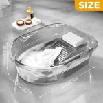 Washboard Basin 17x13x5 Inch Integrated PET Washboard Heavy-Duty Non-Slip Pad With Hook For Hand Washing Clothes